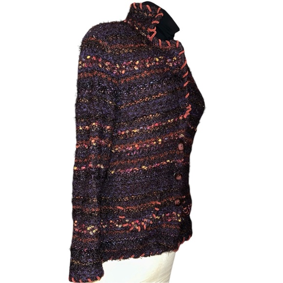 Coldwater Creek Wool Blend Multicolor Sweater-Blazer Size Medium - Picture 3 of 8